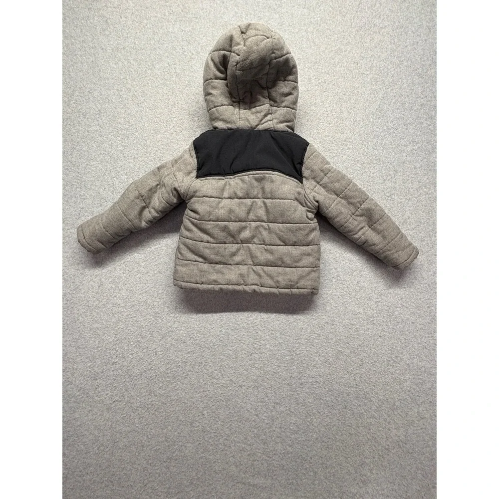 Carters Boys Grey Quilted Sherpa Lined Hooded Puffer Jacket 24M GCL93276-SSI‎